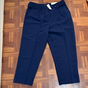 Men's Navy Belted Dress Pants
